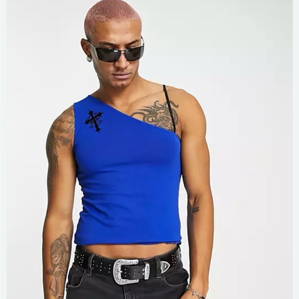 ASOS cropped asymmetrical tank top
